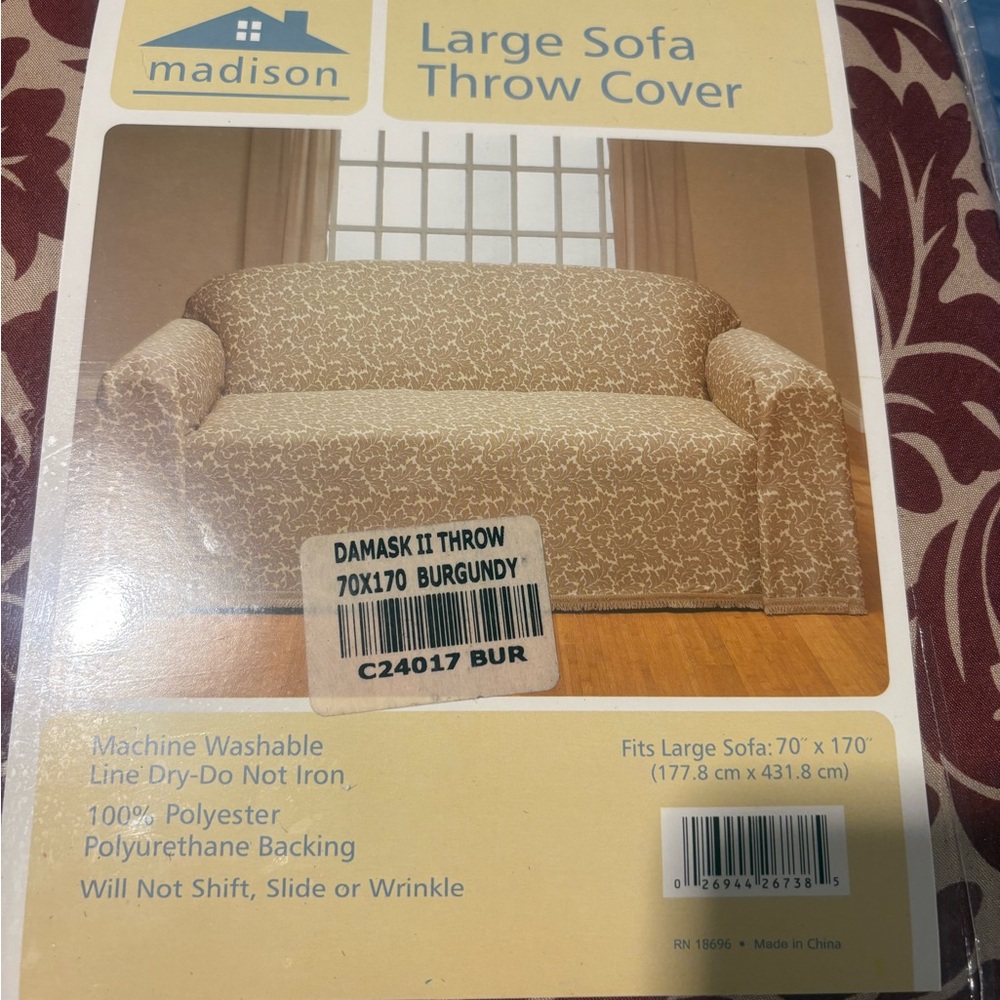 Madison Burgundy Sofa Throw Cover